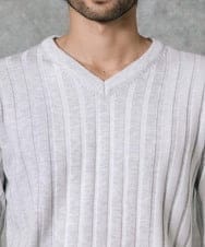 MNFAS01150 MICHEL KLEIN HOMME(ミッシェルクラン オム) グラデーションVネックニット ホワイト(90)