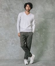 MNFAS01150 MICHEL KLEIN HOMME(ミッシェルクラン オム) グラデーションVネックニット ホワイト(90)