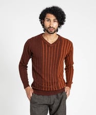 MNFAV01170 MICHEL KLEIN HOMME(ミッシェルクラン オム) 【2023年モデル】グラデーションVネックニット オレンジ(15)
