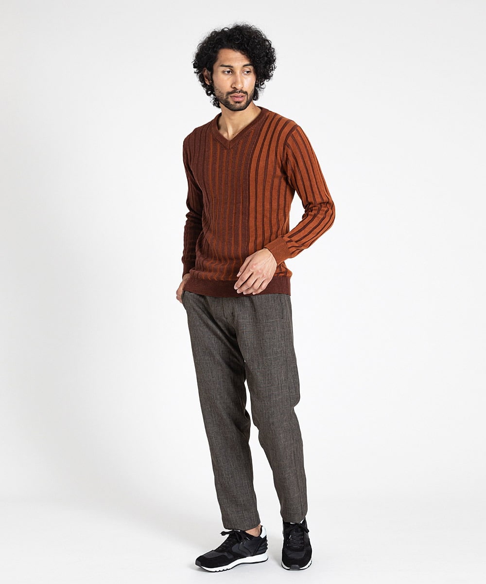 MNFAV01170 MICHEL KLEIN HOMME(ミッシェルクラン オム) グラデーションVネックニット オレンジ