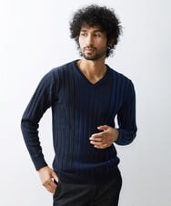 MNFAV01170 MICHEL KLEIN HOMME(ミッシェルクラン オム) グラデーションVネックニット ネイビー