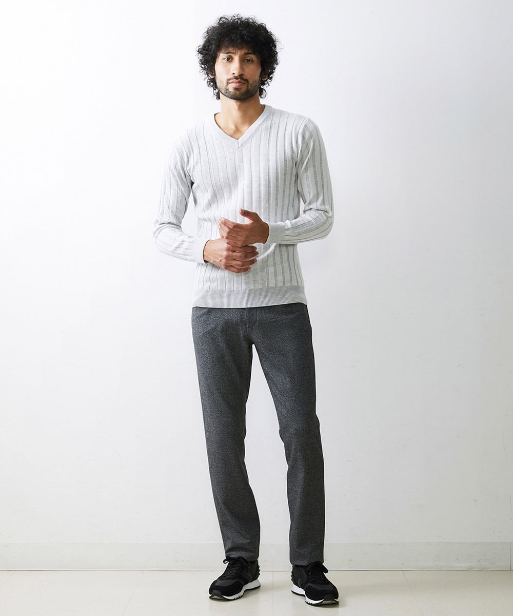 MNFAV01170 MICHEL KLEIN HOMME(ミッシェルクラン オム) グラデーションVネックニット ホワイト