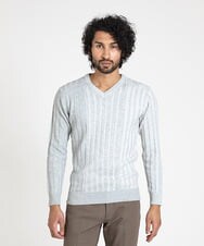 MNFAV01170 MICHEL KLEIN HOMME(ミッシェルクラン オム) グラデーションVネックニット ホワイト