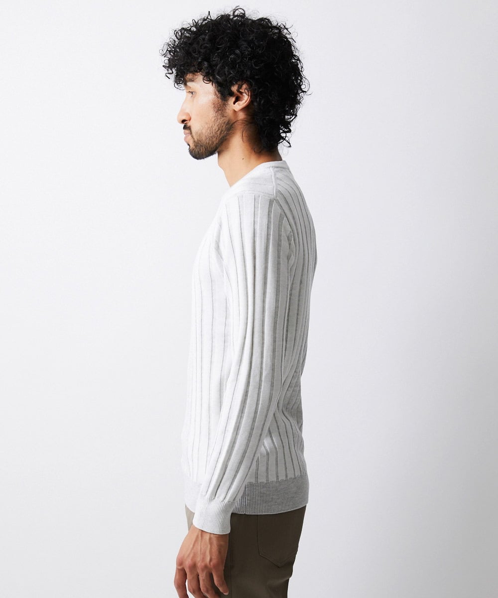 MNFAV01170 MICHEL KLEIN HOMME(ミッシェルクラン オム) グラデーションVネックニット ホワイト
