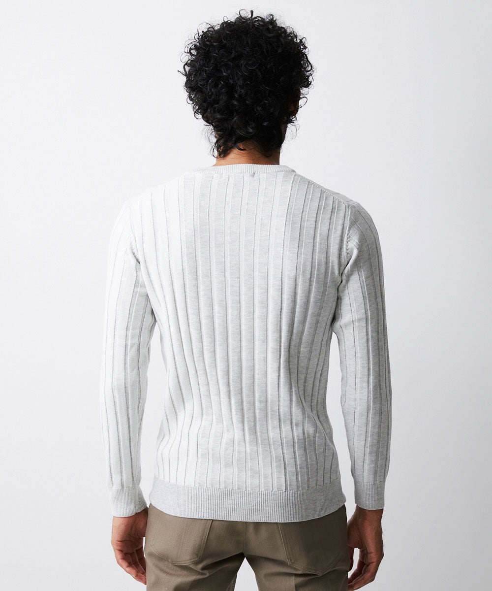 MNFAV01170 MICHEL KLEIN HOMME(ミッシェルクラン オム) グラデーションVネックニット ホワイト