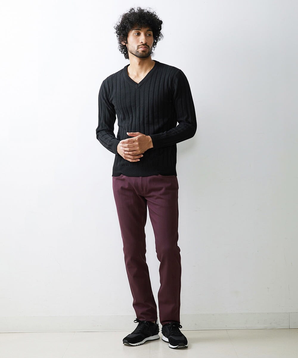 MNFAV01170 MICHEL KLEIN HOMME(ミッシェルクラン オム) グラデーションVネックニット ブラック