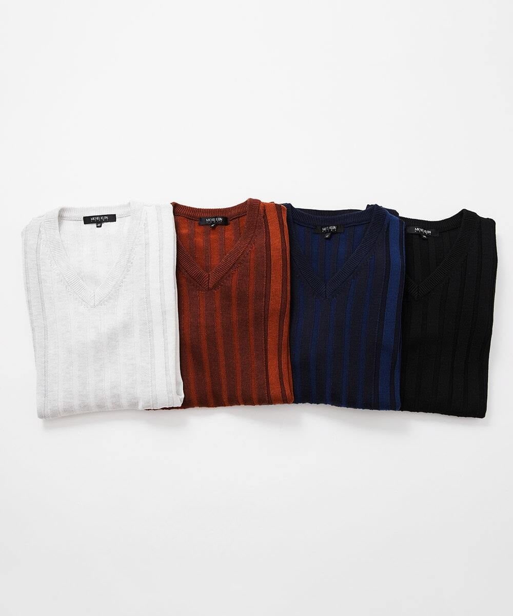 MNFAV01170 MICHEL KLEIN HOMME(ミッシェルクラン オム) グラデーションVネックニット ブラック