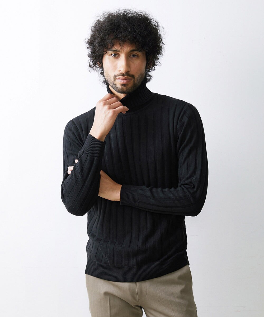 MNFAV02180 MICHEL KLEIN HOMME(ミッシェルクラン オム) 【2023年モデル】グラデーションタートルネックニット ブラック(94)