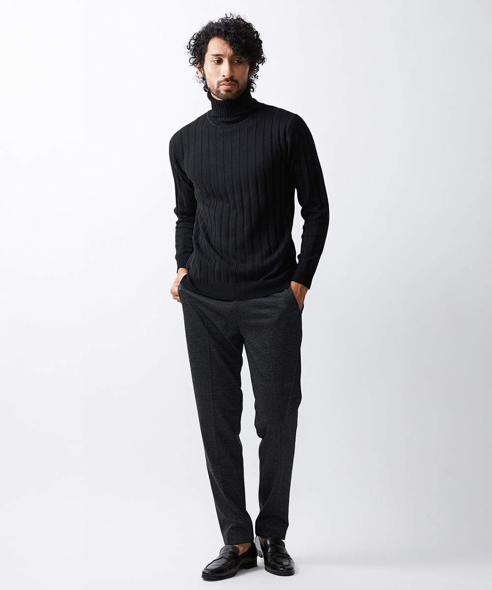 MNFAV02180 MICHEL KLEIN HOMME(ミッシェルクラン オム) グラデーションタートルネックニット ブラック