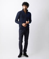 MNFAV03200 MICHEL KLEIN HOMME(ミッシェルクラン オム) 【2023年モデル】グラデーションニットZIPアップカーディガン ネイビー(57)