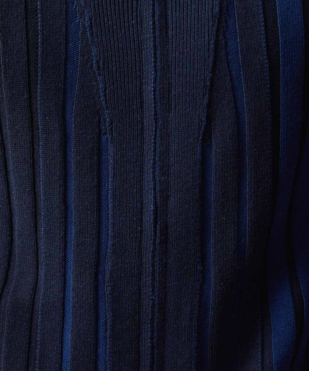 MNFAV03200 MICHEL KLEIN HOMME(ミッシェルクラン オム) 【2023年モデル】グラデーションニットZIPアップカーディガン ネイビー(57)