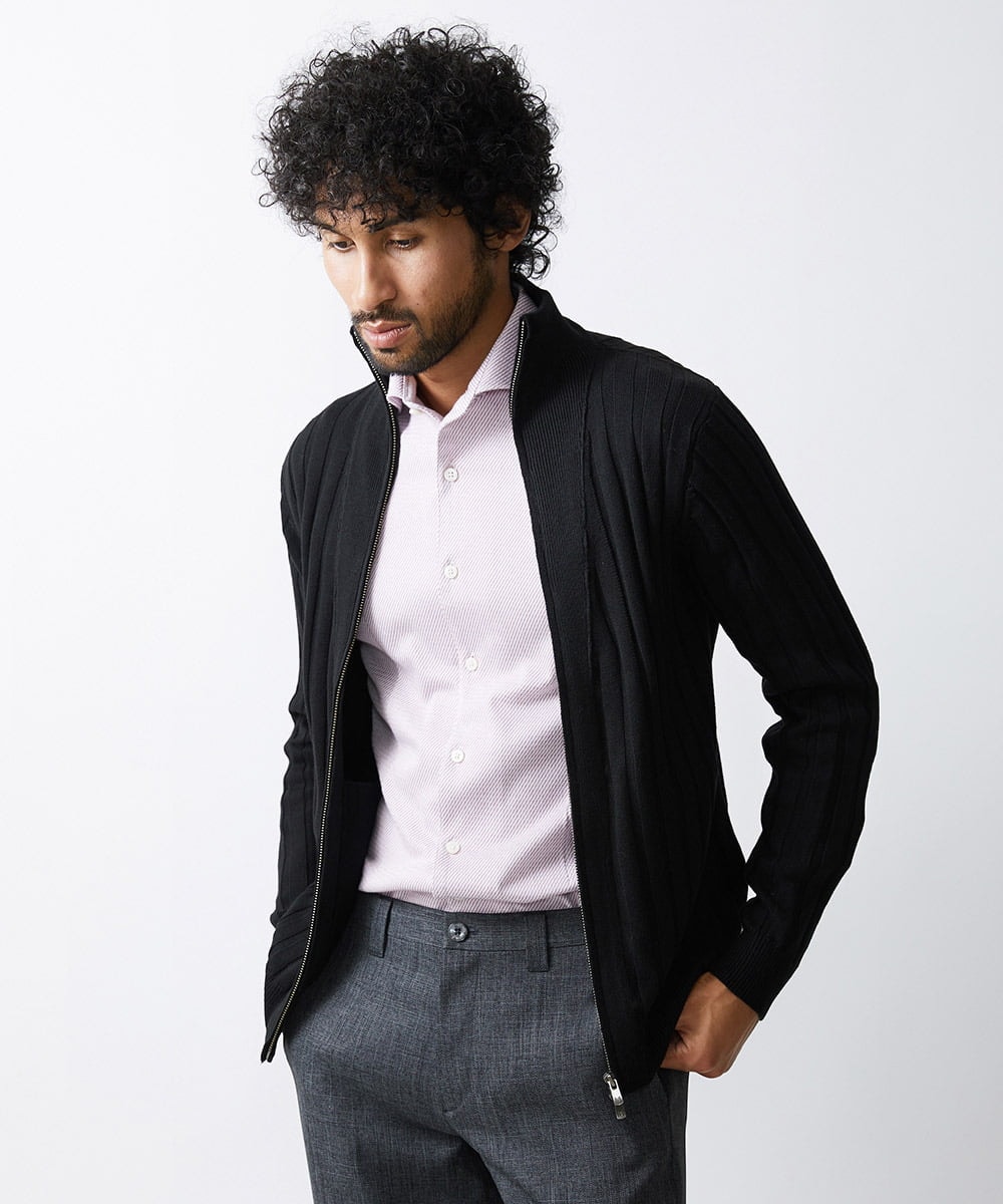 MNFAV03200 MICHEL KLEIN HOMME 【2023年モデル】グラデーションニットZIPアップカーディガン