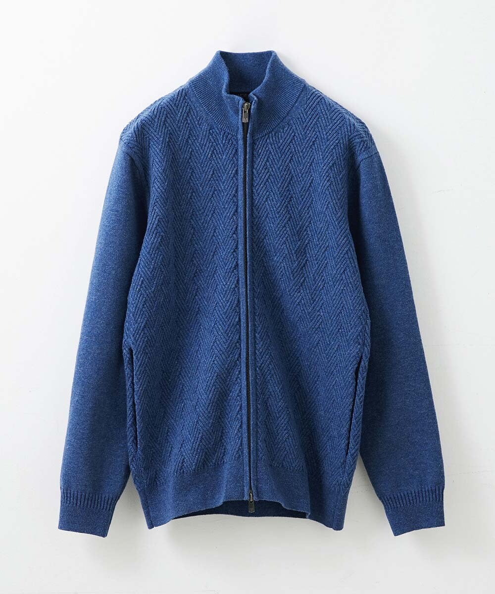 MNFAV05230 MICHEL KLEIN HOMME(ミッシェルクラン オム) ニットZIPアップカーディガン ライトブルー(50)