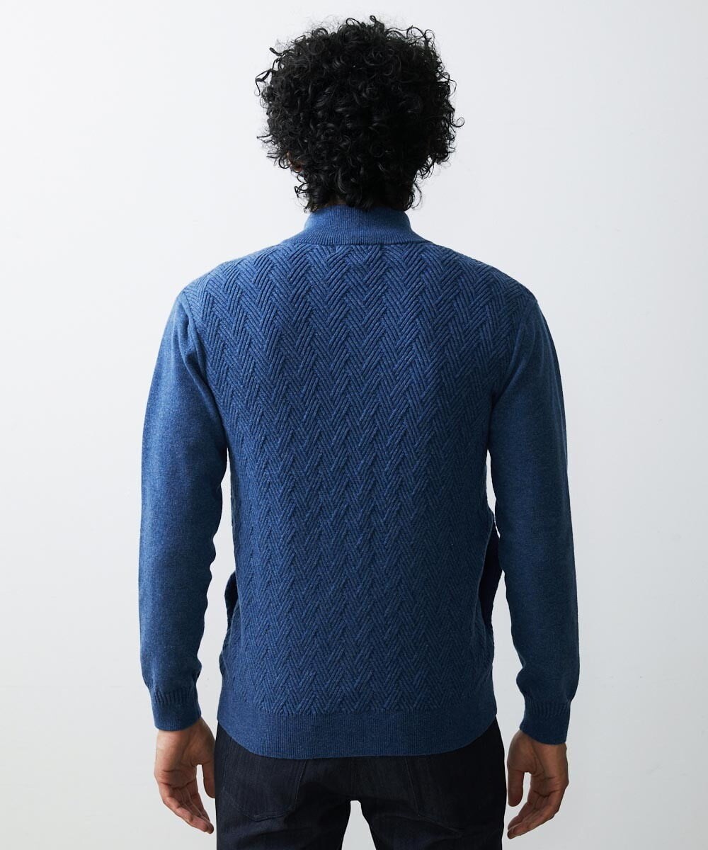 MNFAV05230 MICHEL KLEIN HOMME(ミッシェルクラン オム) ニットZIPアップカーディガン ライトブルー(50)