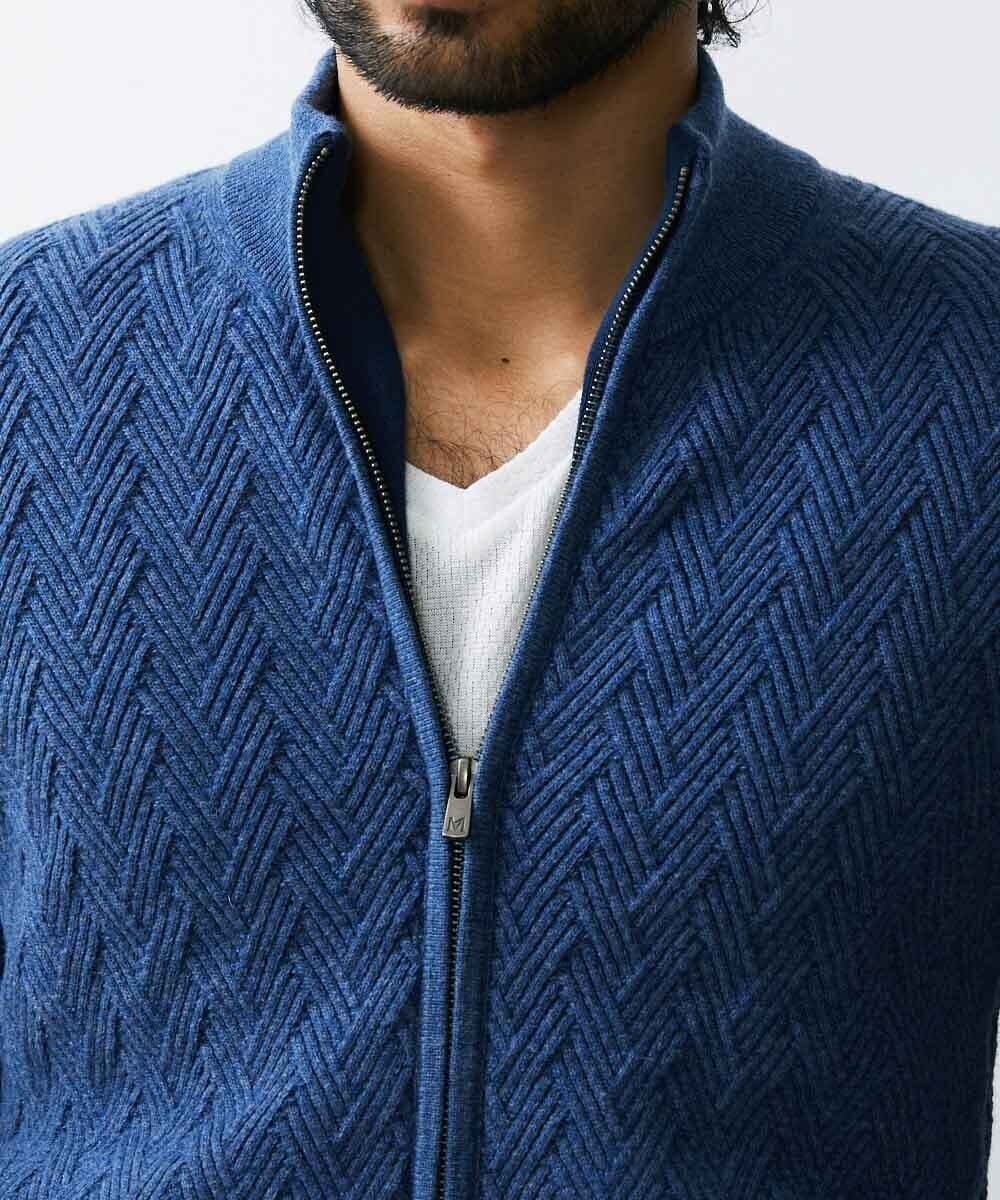 MNFAV05230 MICHEL KLEIN HOMME(ミッシェルクラン オム) ニットZIPアップカーディガン ライトブルー(50)