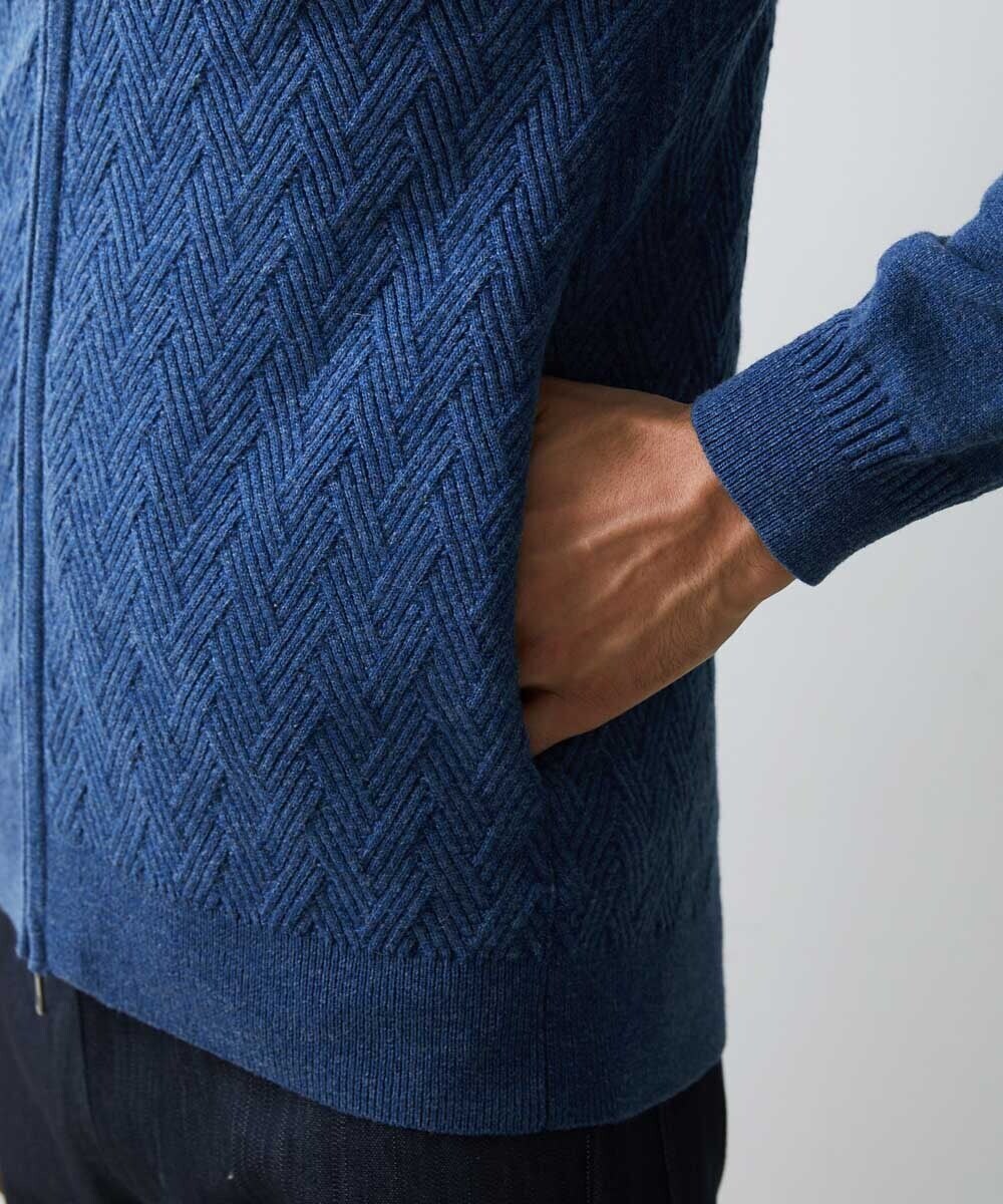 MNFAV05230 MICHEL KLEIN HOMME(ミッシェルクラン オム) ニットZIPアップカーディガン ライトブルー(50)