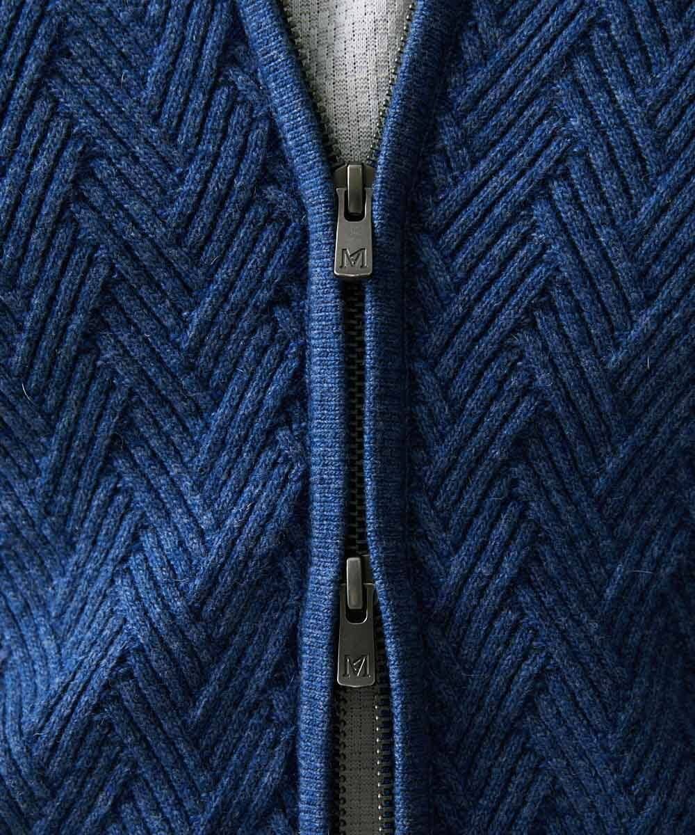 MNFAV05230 MICHEL KLEIN HOMME(ミッシェルクラン オム) ニットZIPアップカーディガン ライトブルー(50)