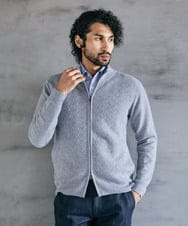 MNFAV05230 MICHEL KLEIN HOMME(ミッシェルクラン オム) ニットZIPアップカーディガン ライトグレー(91)