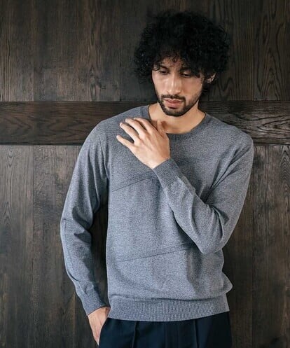 MNFAV06180 MICHEL KLEIN HOMME 切り替えデザインニット