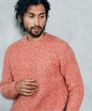MNFAV07290 MICHEL KLEIN HOMME(ミッシェルクラン オム) ウールブレンドクルーネックニット オレンジ(15)