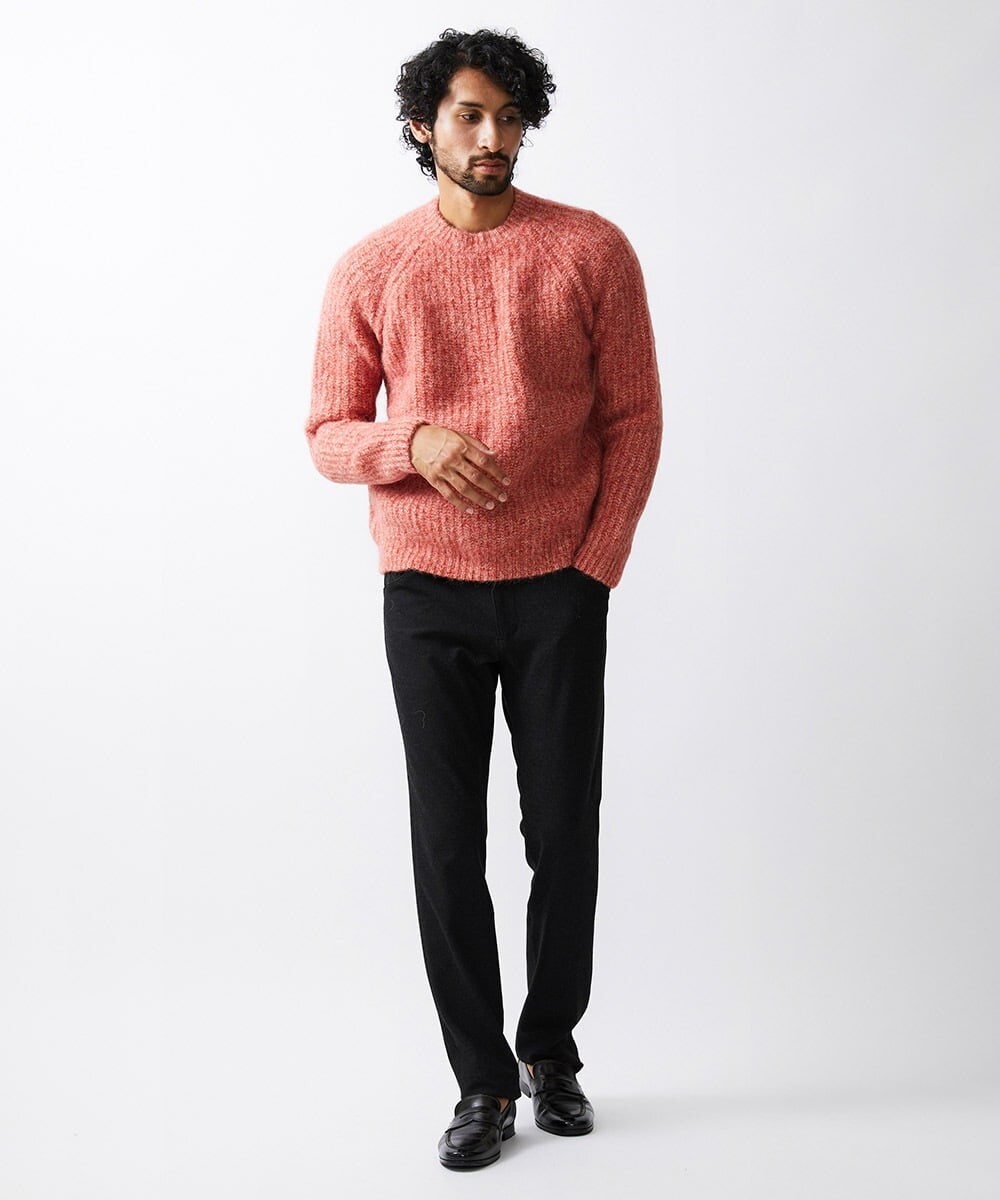 MNFAV07290 MICHEL KLEIN HOMME(ミッシェルクラン オム) ウールブレンドクルーネックニット オレンジ