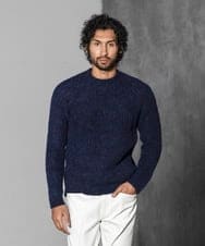 MNFAV07290 MICHEL KLEIN HOMME(ミッシェルクラン オム) ウールブレンドクルーネックニット ネイビー(57)