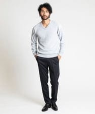 MNFAV11190 MICHEL KLEIN HOMME(ミッシェルクラン オム) 矢羽根柄 Vネックニット ホワイト