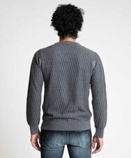 MNFAV11190 MICHEL KLEIN HOMME(ミッシェルクラン オム) 矢羽根柄 Vネックニット ダークグレー