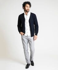 MNFAV12200 MICHEL KLEIN HOMME(ミッシェルクラン オム) 矢羽根柄 カーディガン ネイビー