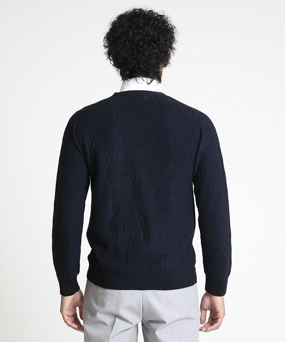 MNFAV12200 MICHEL KLEIN HOMME(ミッシェルクラン オム) 矢羽根柄 カーディガン ネイビー