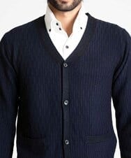MNFAV12200 MICHEL KLEIN HOMME(ミッシェルクラン オム) 矢羽根柄 カーディガン ネイビー