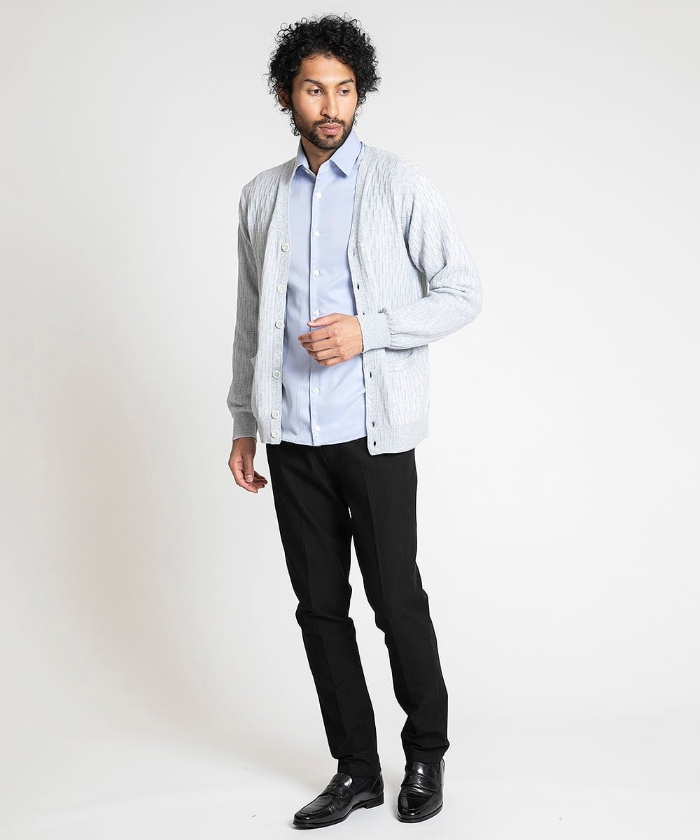 MNFAV12200 MICHEL KLEIN HOMME(ミッシェルクラン オム) 矢羽根柄 カーディガン ホワイト
