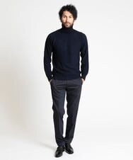 MNFAV13190 MICHEL KLEIN HOMME(ミッシェルクラン オム) 矢羽根柄 タートルネックニット ネイビー
