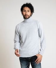 MNFAV13190 MICHEL KLEIN HOMME(ミッシェルクラン オム) 矢羽根柄 タートルネックニット ホワイト