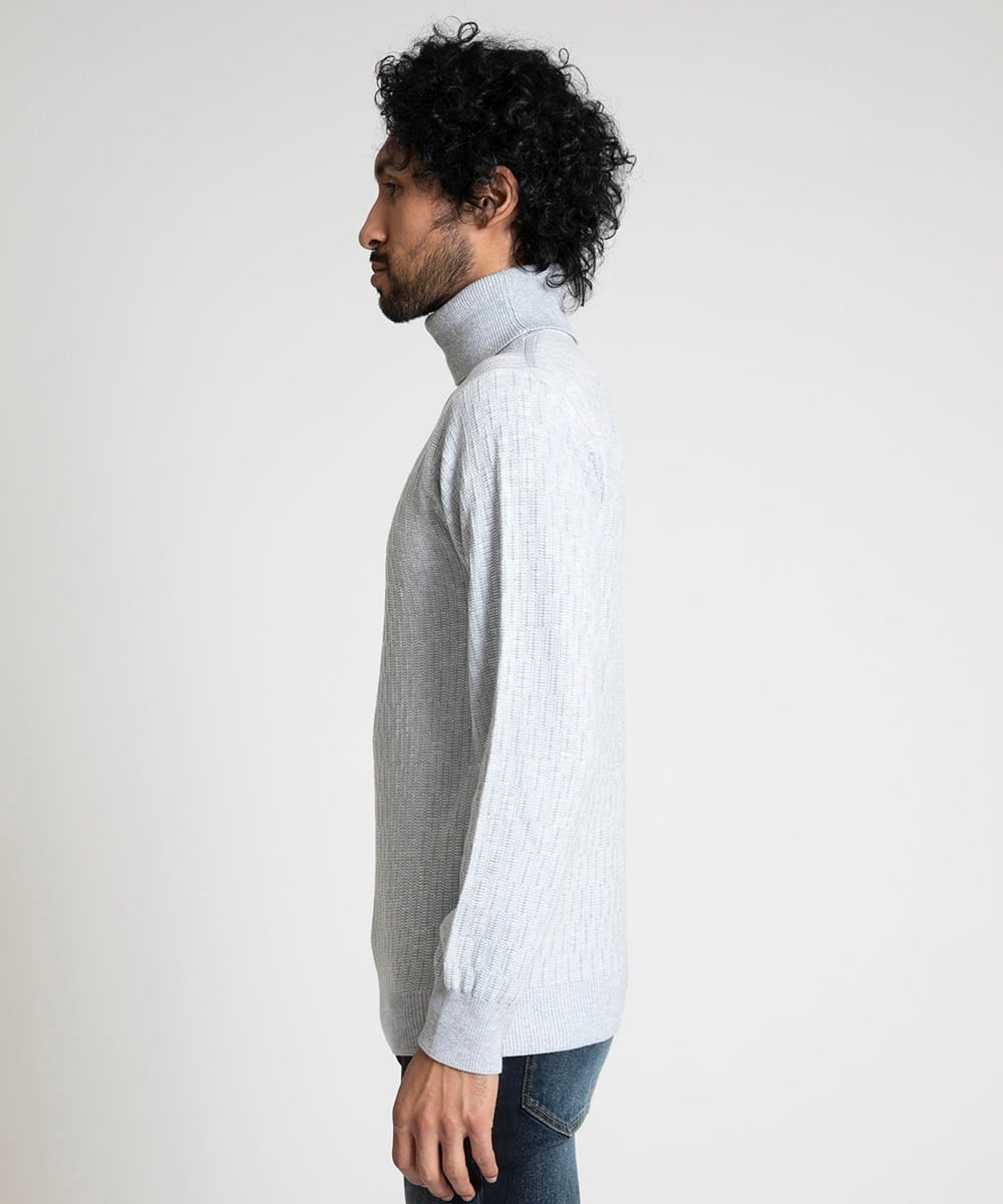MNFAV13190 MICHEL KLEIN HOMME(ミッシェルクラン オム) 矢羽根柄 タートルネックニット ホワイト