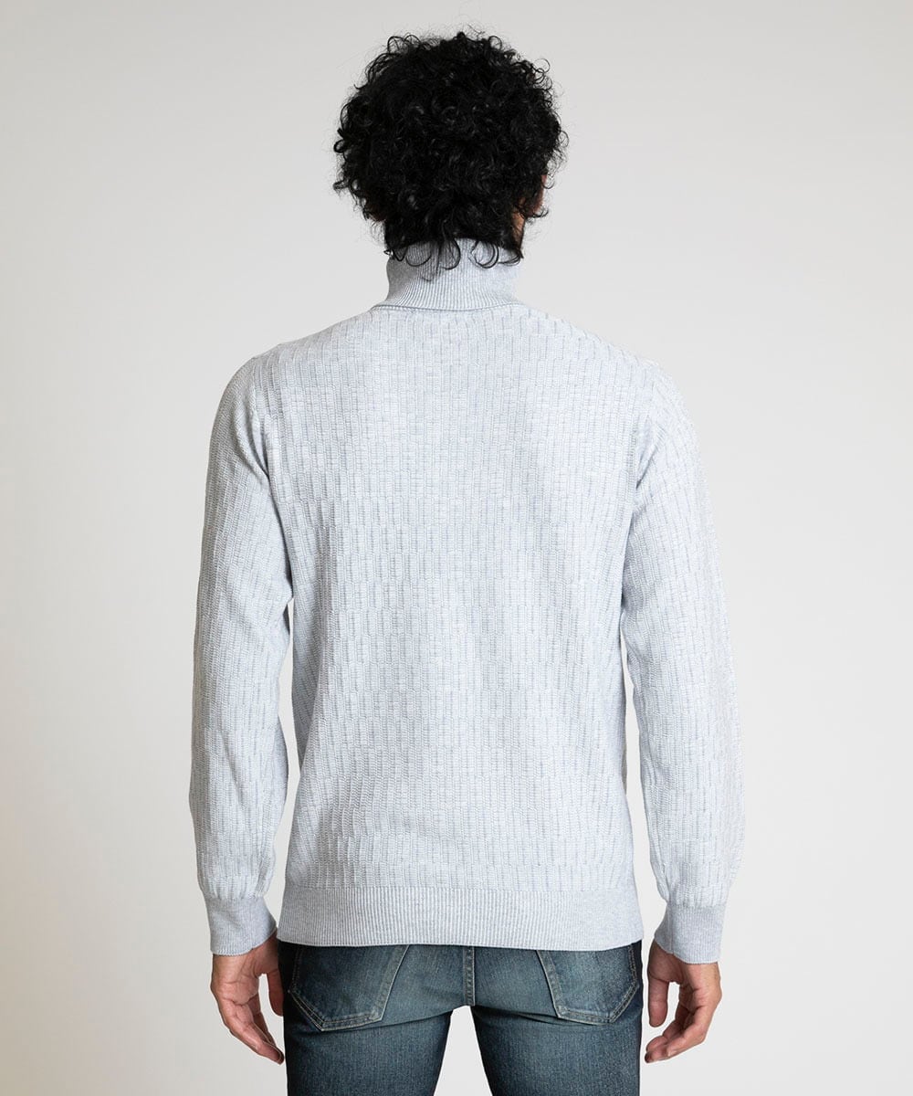 MNFAV13190 MICHEL KLEIN HOMME(ミッシェルクラン オム) 矢羽根柄 タートルネックニット ホワイト