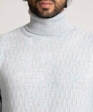 MNFAV13190 MICHEL KLEIN HOMME(ミッシェルクラン オム) 矢羽根柄 タートルネックニット ホワイト