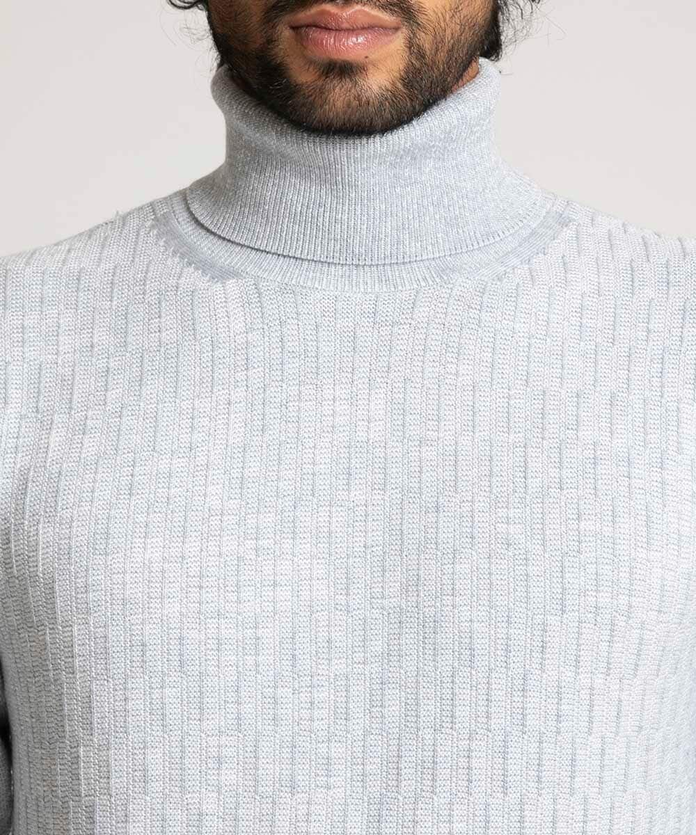 MNFAV13190 MICHEL KLEIN HOMME(ミッシェルクラン オム) 矢羽根柄 タートルネックニット ホワイト