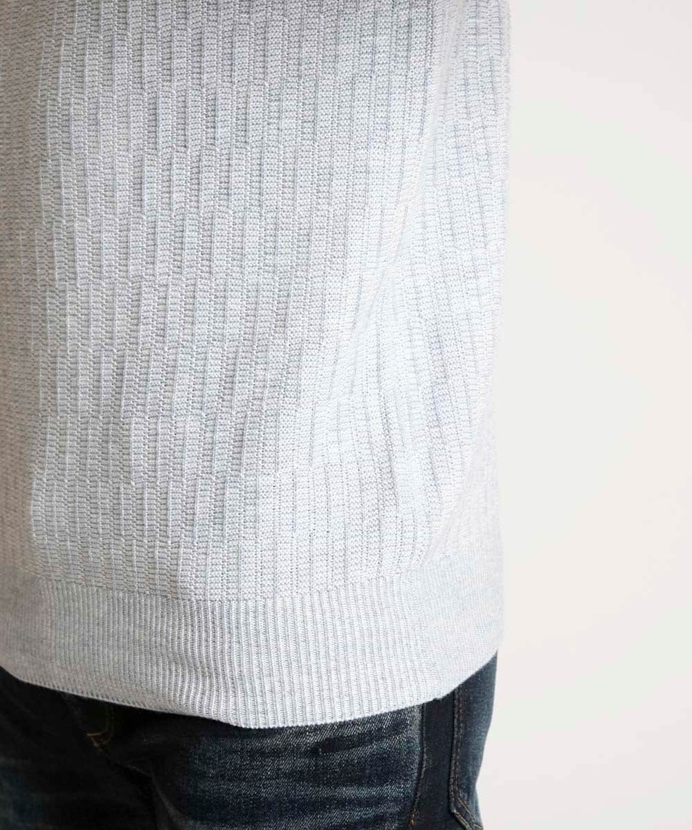 MNFAV13190 MICHEL KLEIN HOMME(ミッシェルクラン オム) 矢羽根柄 タートルネックニット ホワイト