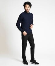 MNFAV14190 MICHEL KLEIN HOMME(ミッシェルクラン オム) ヘリンボンモックネックニット ネイビー
