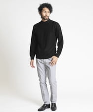 MNFAV14190 MICHEL KLEIN HOMME(ミッシェルクラン オム) ヘリンボンモックネックニット ブラック
