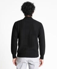 MNFAV14190 MICHEL KLEIN HOMME(ミッシェルクラン オム) ヘリンボンモックネックニット ブラック