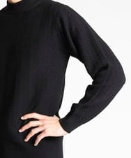 MNFAV14190 MICHEL KLEIN HOMME(ミッシェルクラン オム) ヘリンボンモックネックニット ブラック