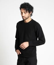 MNFAV15190 MICHEL KLEIN HOMME(ミッシェルクラン オム) ヘリンボンクルーネックニット ブラック