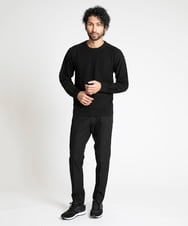 MNFAV15190 MICHEL KLEIN HOMME(ミッシェルクラン オム) ヘリンボンクルーネックニット ブラック