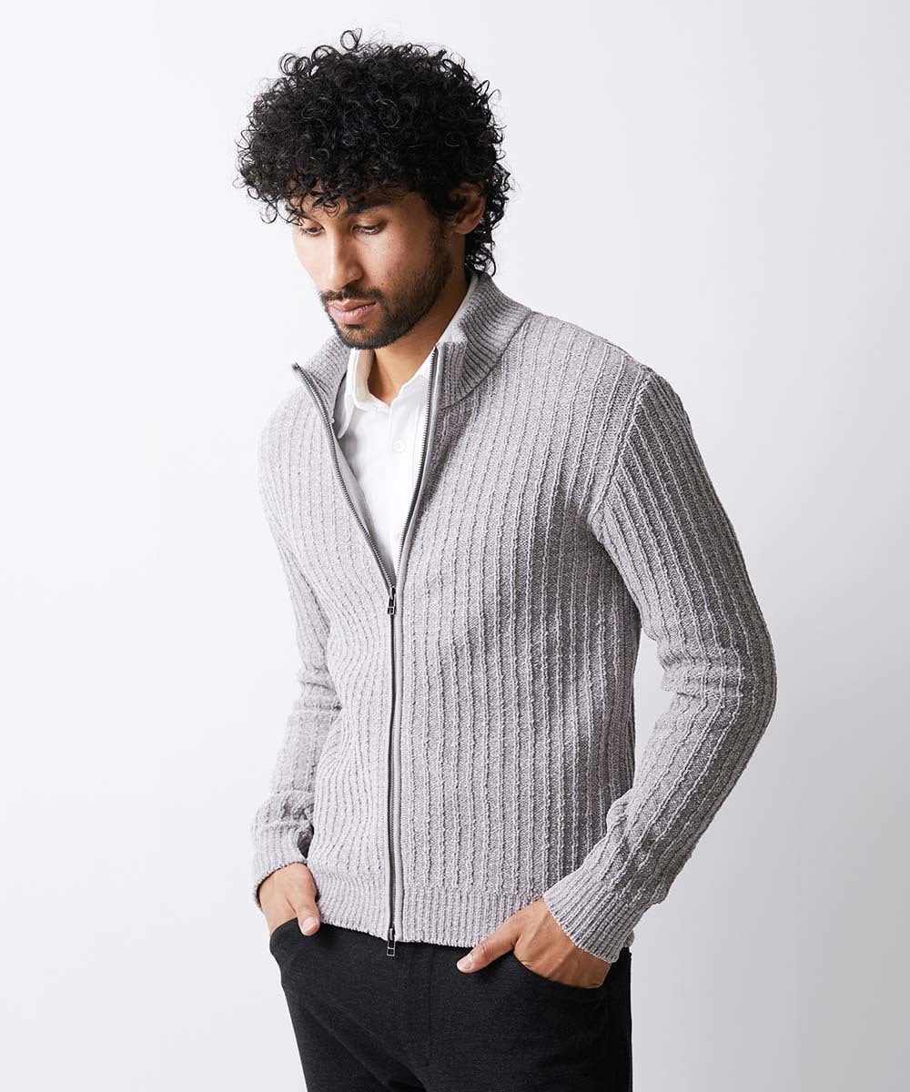 MNFAV80400 MICHEL KLEIN HOMME 《日本製》モールスタンドカーディガン