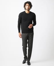 MNFCA58330 MICHEL KLEIN HOMME(ミッシェルクラン オム) ウェーブ柄カシミヤクルーネックニット ブラック