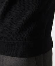 MNFCA58330 MICHEL KLEIN HOMME(ミッシェルクラン オム) ウェーブ柄カシミヤクルーネックニット ブラック