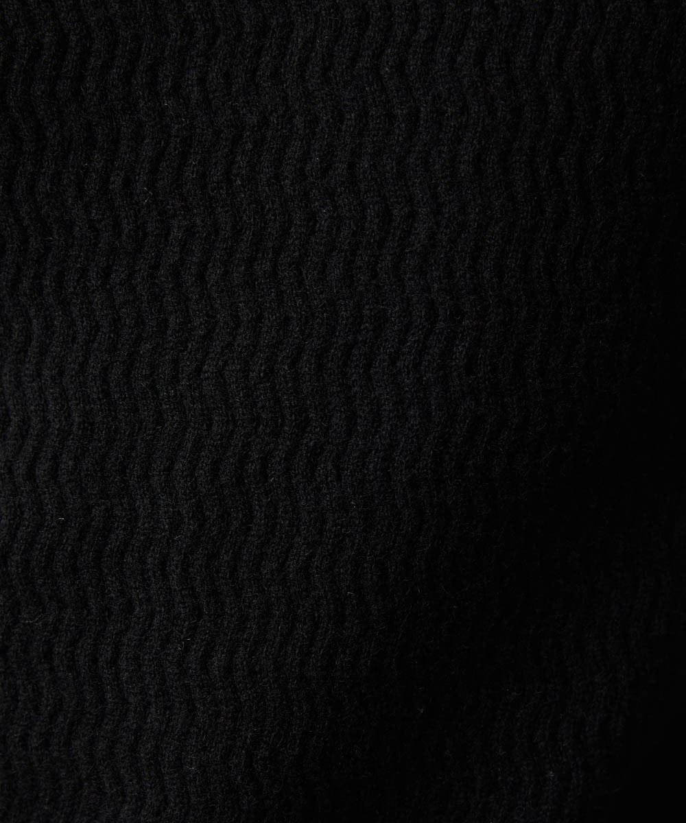 MNFCA58330 MICHEL KLEIN HOMME(ミッシェルクラン オム) ウェーブ柄カシミヤクルーネックニット ブラック