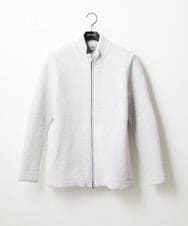 MNFCA80450 MICHEL KLEIN HOMME(ミッシェルクラン オム) 《日本製》モールスタンドZIPカーディガン ライトグレー
